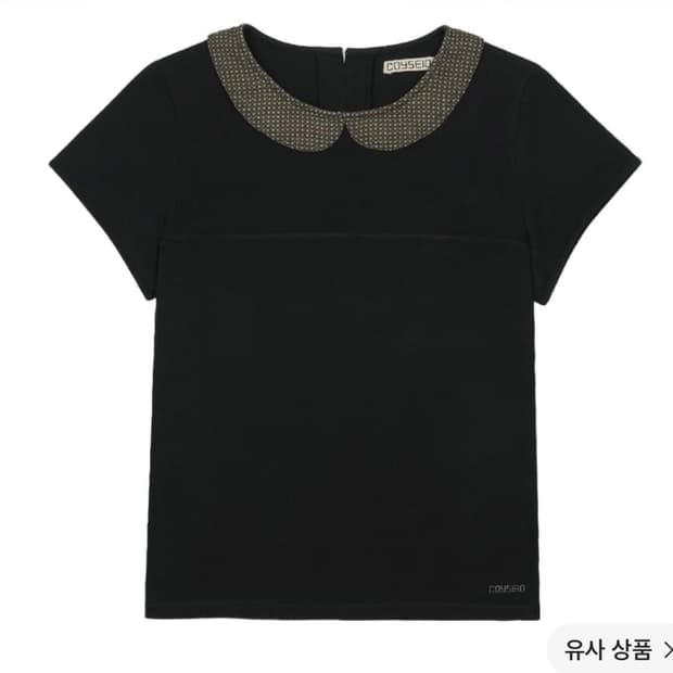 코이세이오 라운드 콜라 하프 블라우스 블랙