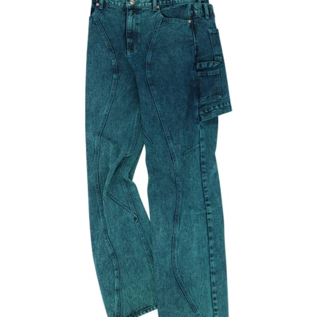 앤더슨벨 스트레이트 레그 진 블루그린 GLEN OVERDYED WRAP