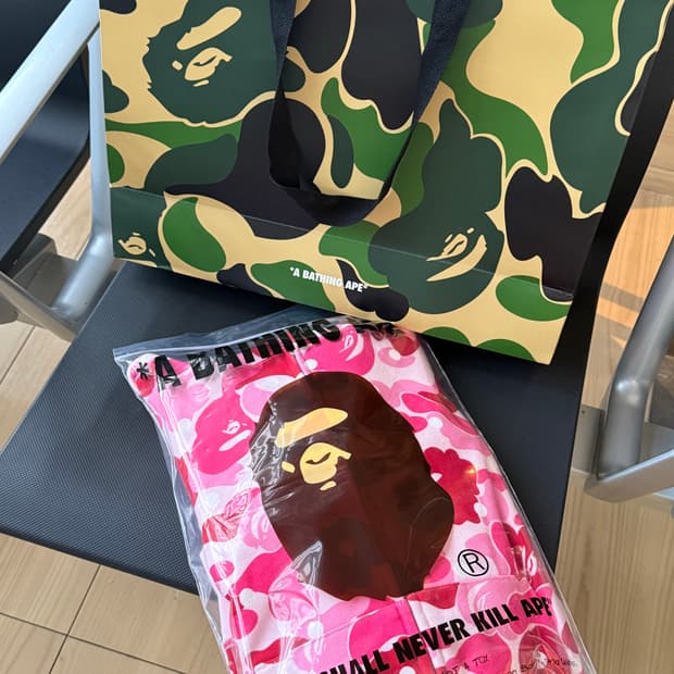 베이프 후드집업 핑크 도트