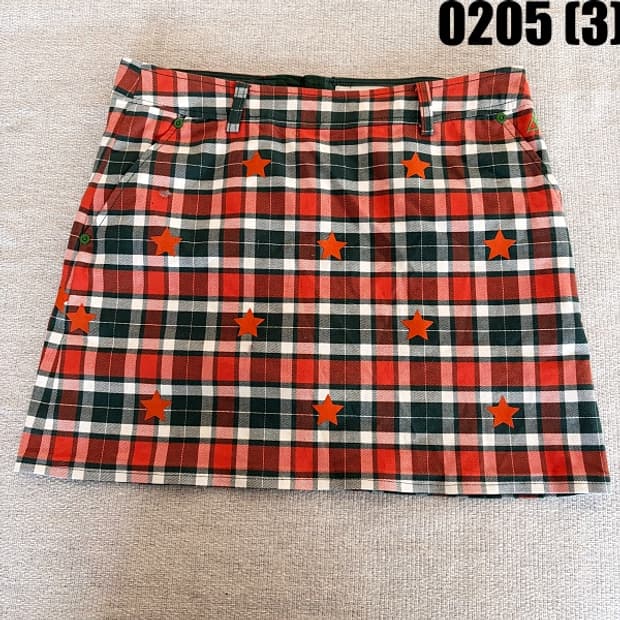 [9] 르꼬끄 골프 여성 체크패턴 별 미니 스커트 치마 0205(3)
