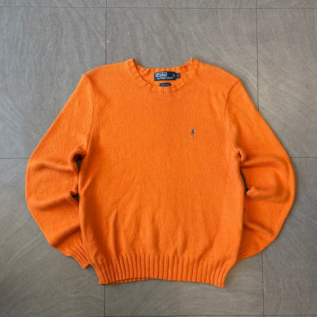 폴로 정품 살구색 코튼 니트 