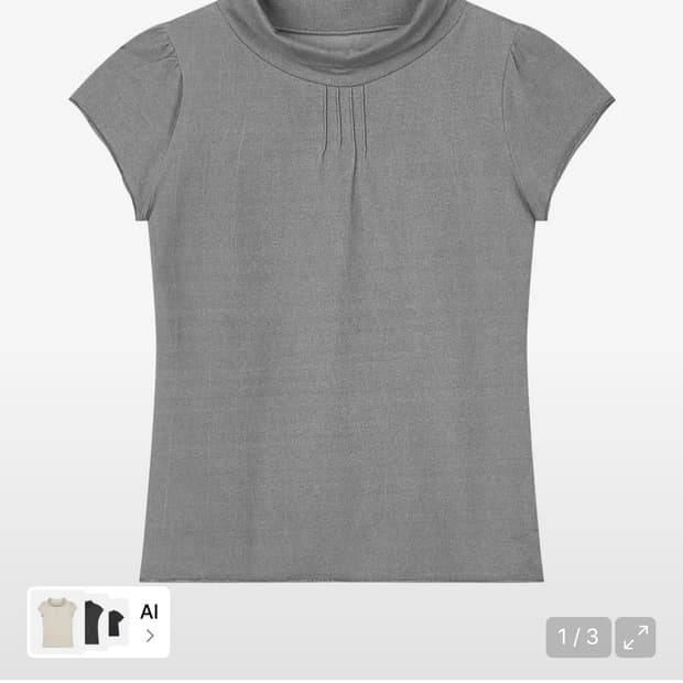 Buttony HALF-NECK PINTUCK SHORT SLEEVE