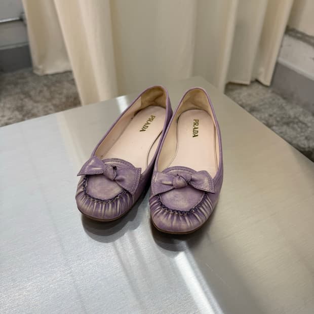 PRADA Vintage Ribbon Ballet Flats