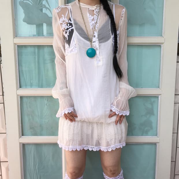 Lace layered onepiece