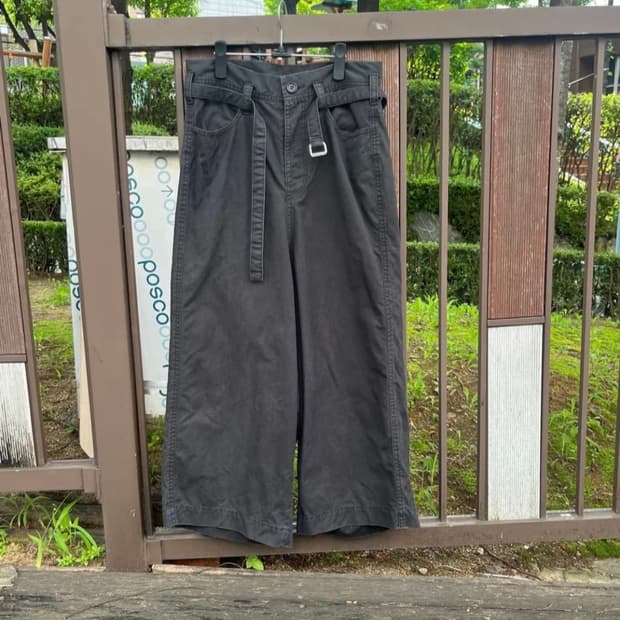 Y's Yohji Yamamoto 와이드 벨티드 카고 팬츠 (size 2
