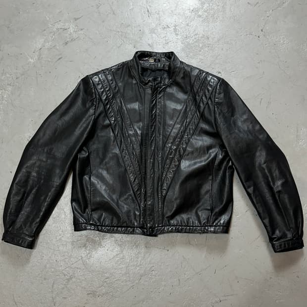 90's 빈티지 크롭 레더 자켓 빈티지 카페레이서 레더 자켓