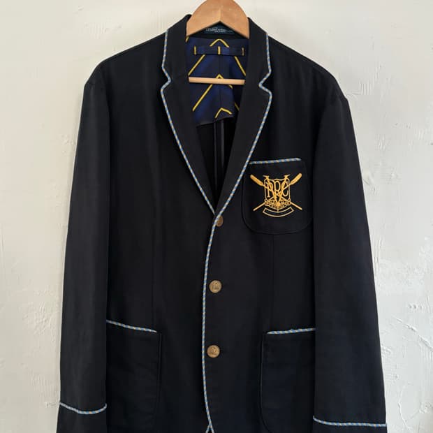 Polo 폴로 랄프로렌 네이비 엠브로이드 파이핑 블레이저 자켓