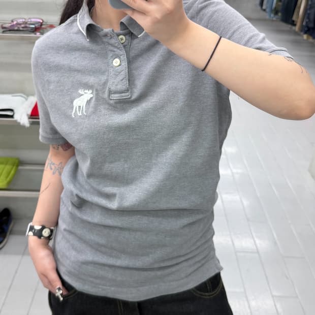 아베크롬비 앤 피치 시그니처 무스 자수 반팔 카라티