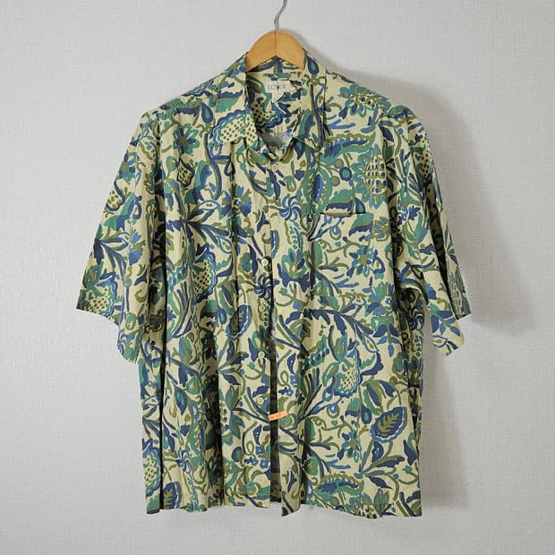 90s 빈티지 J.CREW 제이크루 플로럴 반팔셔츠 하와이안 XL