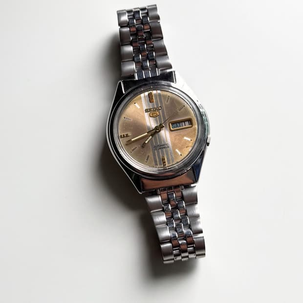 90s Seiko5 Autmatic Vintage Metal Watch