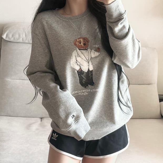 폴로 랄프로렌 테디베어 그레이 맨투맨