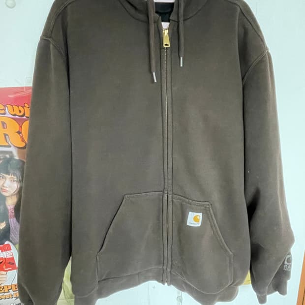 칼하트 래인 디펜더 후드집업 다크브라운