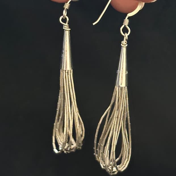 Liquid Multi-Strand Tassel Drop 925Silve