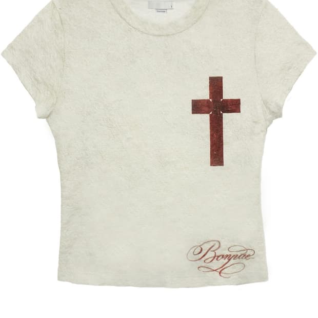 구해용) Bonnae 그래픽 오픈 백 슬릿탑 1 사이즈