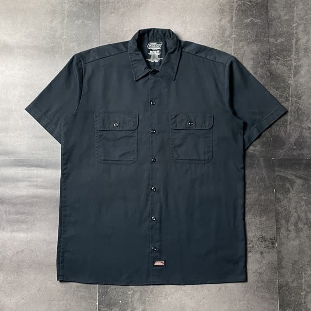 DICKIES 디키즈 네이비 플랩포켓 반팔 워크셔츠 A01137