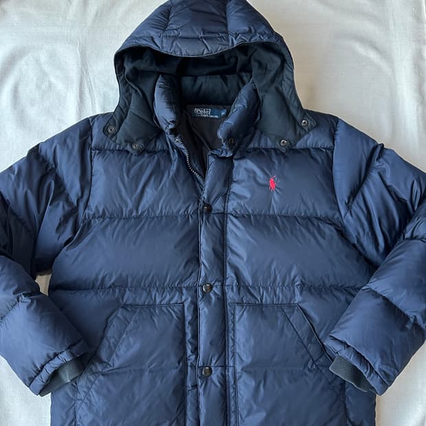 폴로 다운 패딩 네이비 XL 