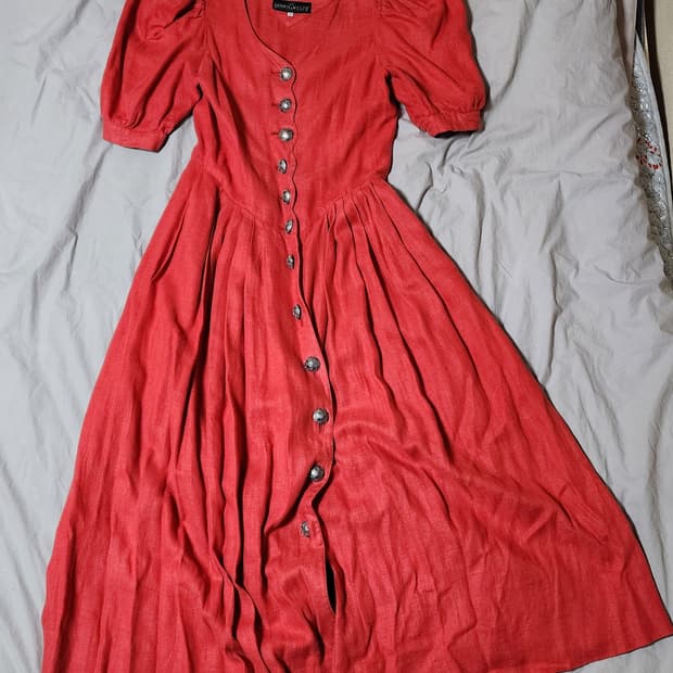 유럽 빈티지 린넨 원피스