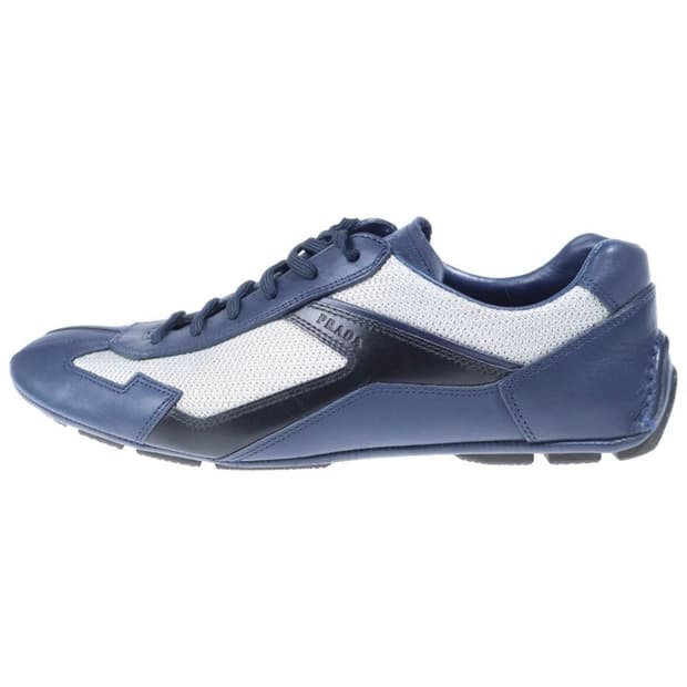 PRADA SPORT 가죽 메쉬 전환 로우 컷 스니커즈