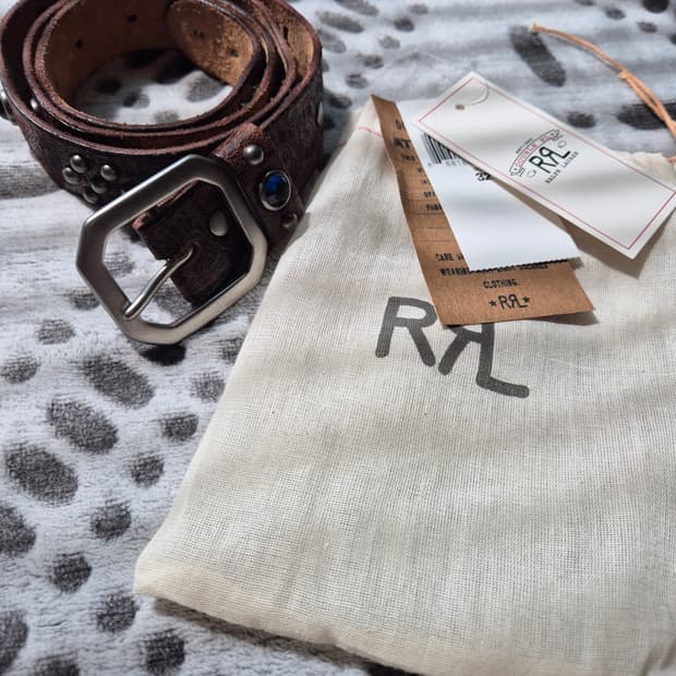 [32] rrl 더블알엘 라스코 스터드 레더 벨트