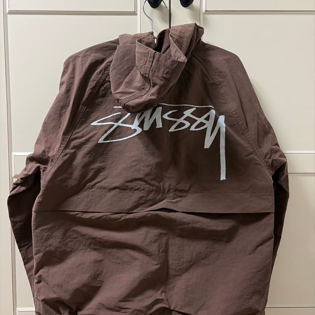 (S) 스투시 웨이브 다이 비치 쉘 자켓 커피 바람막이