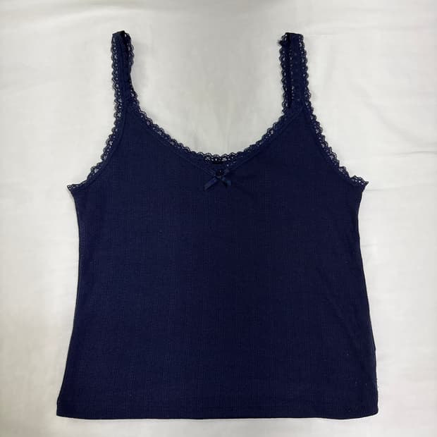 H&M 네이비 포인텔 레이스 나시