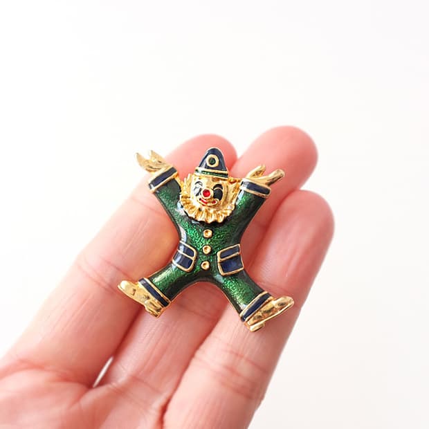 1980s 귀여운 삐에로 빈티지브로치 빈티지악세사리