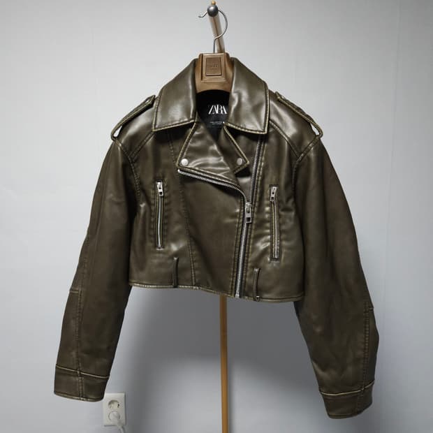 XS ) 자라 여성 크롭 라이더 자켓