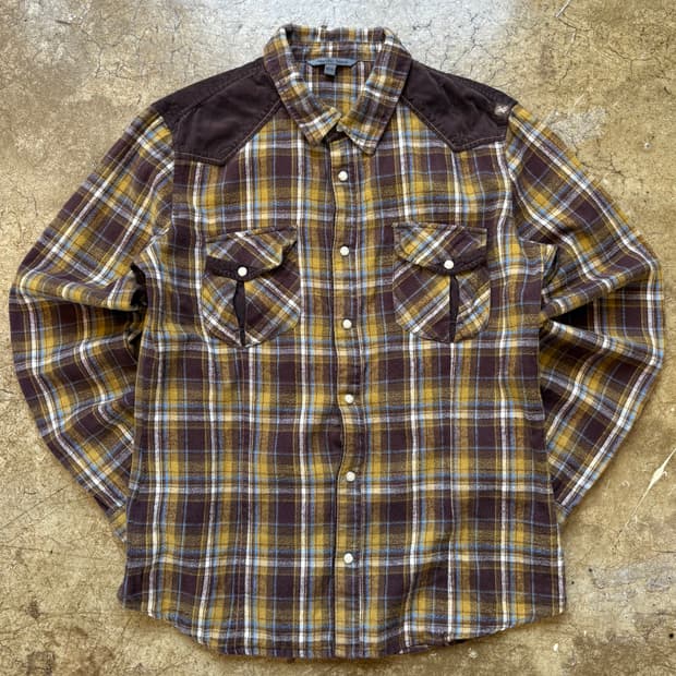 코듀로이 웨스턴 체크 플란넬 셔츠