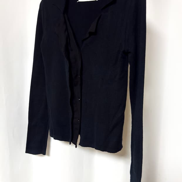 Maison Margiela 블랭크 2레이어 울 혼방 가디건