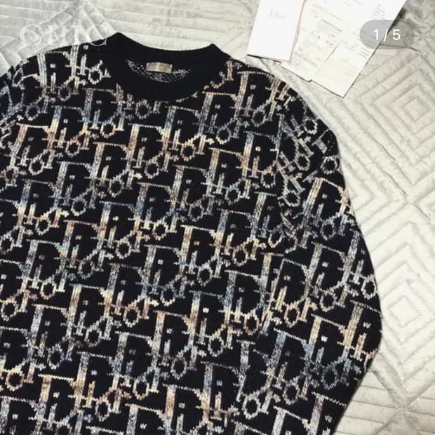 디올 오블리크 자카드 울 니트 (멀티컬러,한정판)