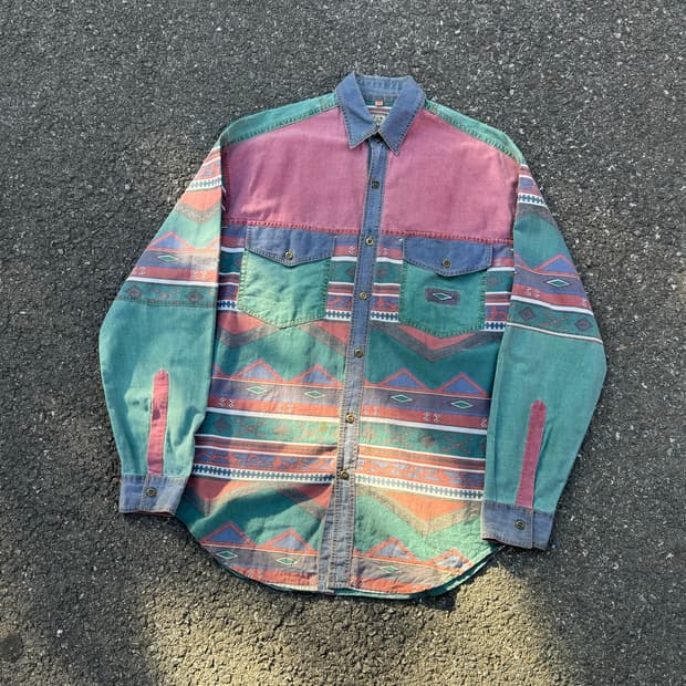 90s 에스닉 나바호 셔츠