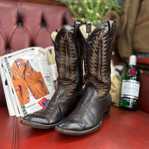 80s 카우보이 부츠 헤리티지 스크롤 패턴 로데오 웨스턴 부츠 N570