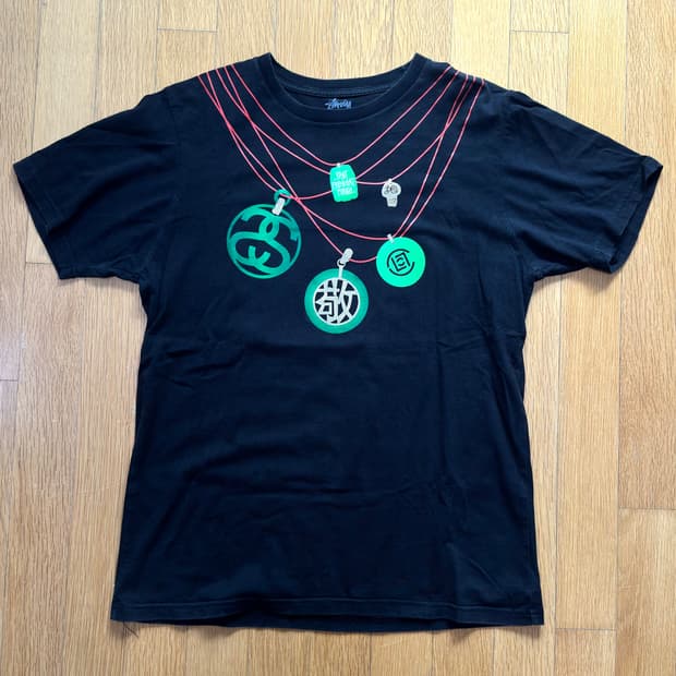 스투시 목걸이 프린트 티셔츠 L