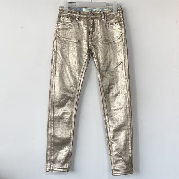 오프화이트 메탈릭 스키니 진 (27)