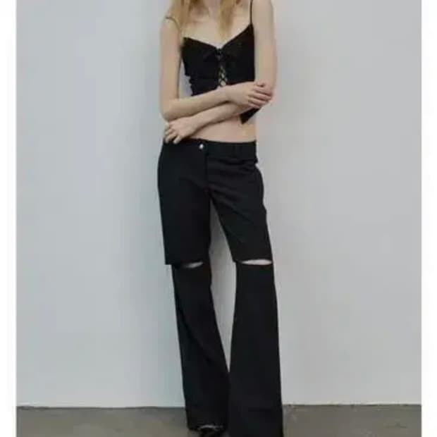 [S] 보헤미안서울 로우라이즈 슬랙스 블랙