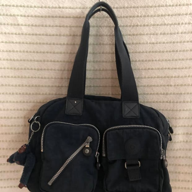 빈티지 키플링 Y2K 네이비 나일론 숄더백 토트백