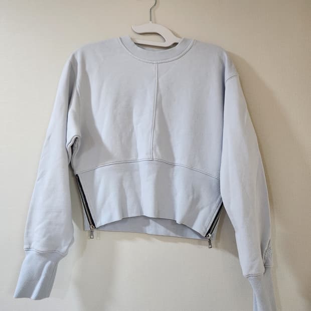 DKNY스포츠 사이드지퍼 크롭 맨투맨 XS(M)