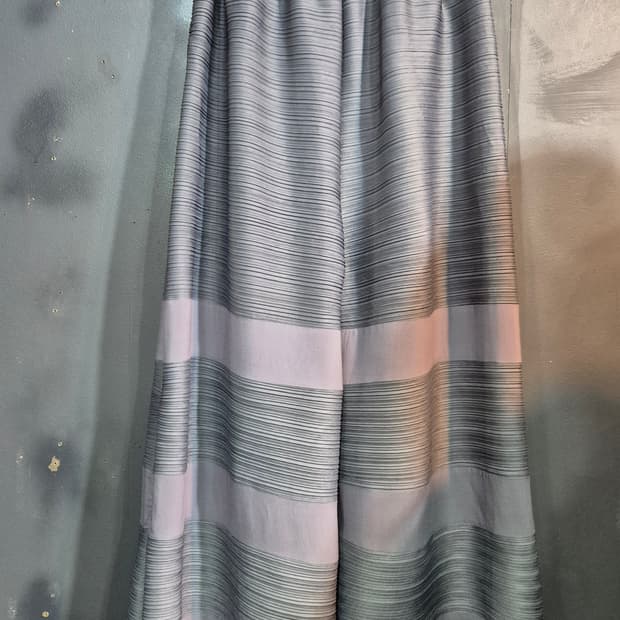 플리츠 와이드 팬츠 그레이 77 88 99