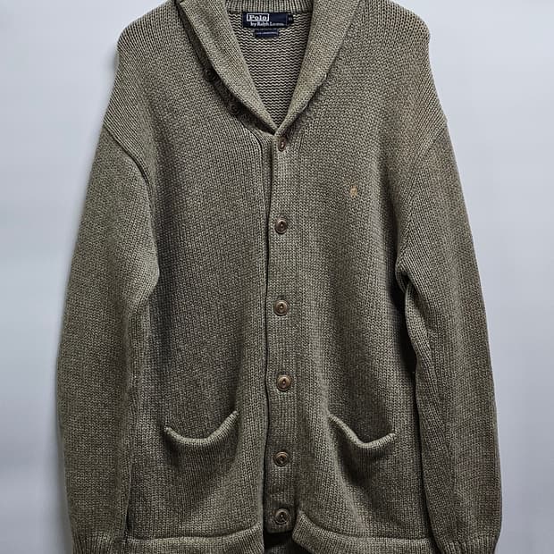 폴로랄프로렌 램스울 숄카라 가디건 95