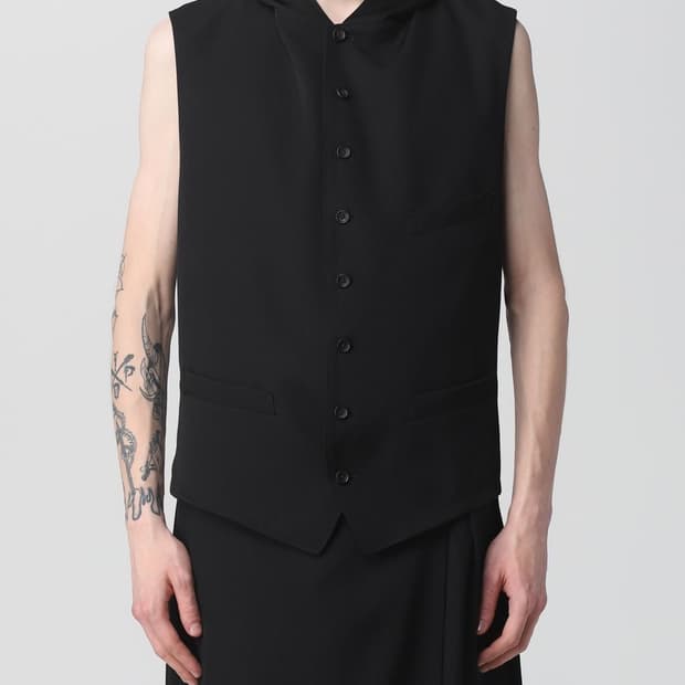 요지야마모토 뿌르옴므 후드 베스트