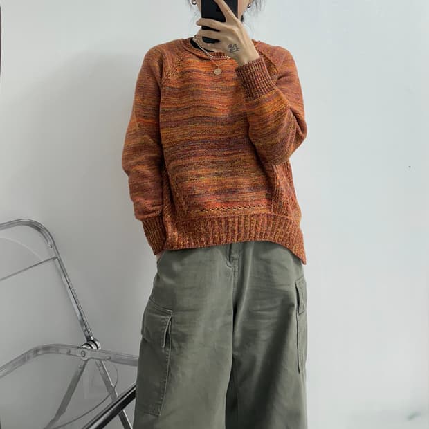 Vintage 빈티지 enc 크롭 니트