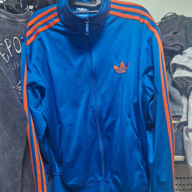 아디다스 정품 구형파이어버드(구파)져지 블루주황 100