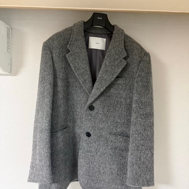 UNISEX ALPACA BLAZER COAT MELANGE GREY
