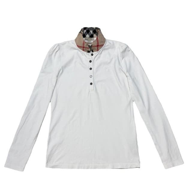 BURBERRY 체크 트리밍 롱슬리브 S
