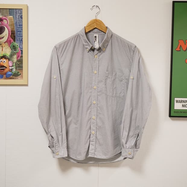 MHL 체크 버튼다운 셔츠