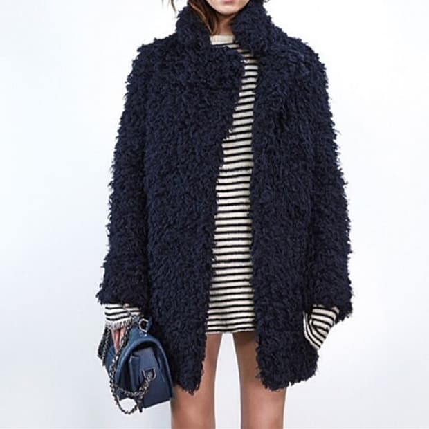 국내 쟈딕앤볼테르 KANA 부클 코트 양털 자켓 여성 S 사랑봉봉