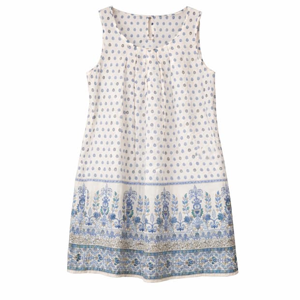 빈티지 블루밍 코티지 코튼 원피스