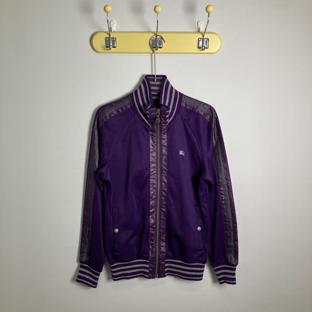 버버리 블랙라벨 퍼플 트랙 자켓