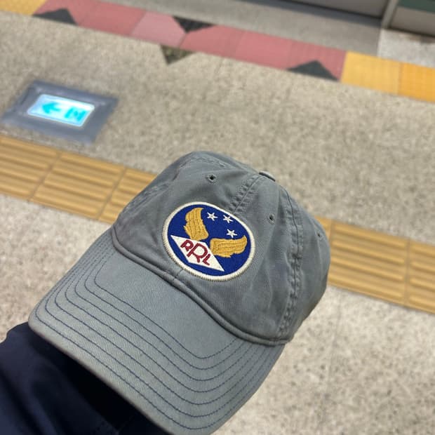 rrl 더블알엘 가먼트 다잉 트윌 블루 윙로고 볼캡