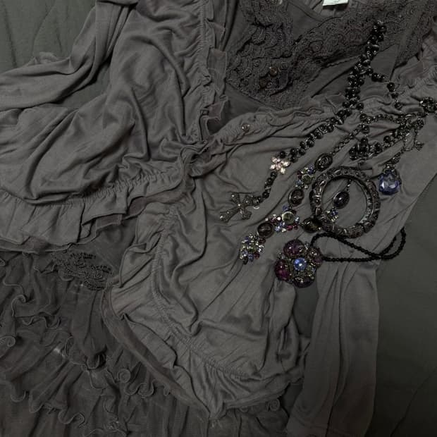 빈티지 대대장 퍼플 페어리 코디세트